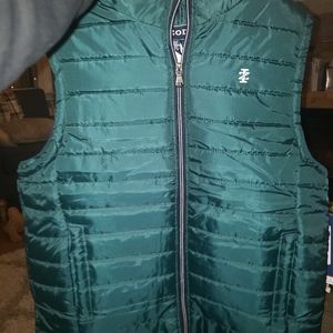 Izod green puffer vest medium mens